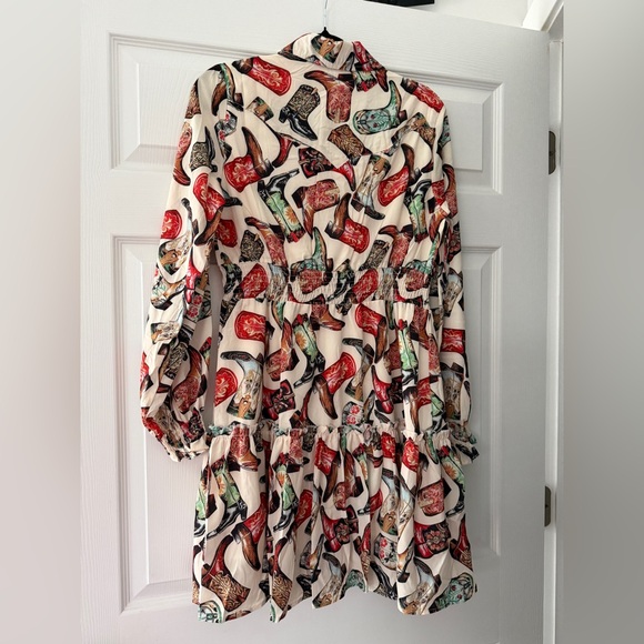 Colorful Cowboy Boot Print women’s dress - Picture 2 of 4